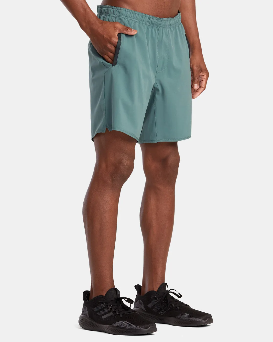Yogger Stretch Elastic Waist Shorts 17" - Pine Grey