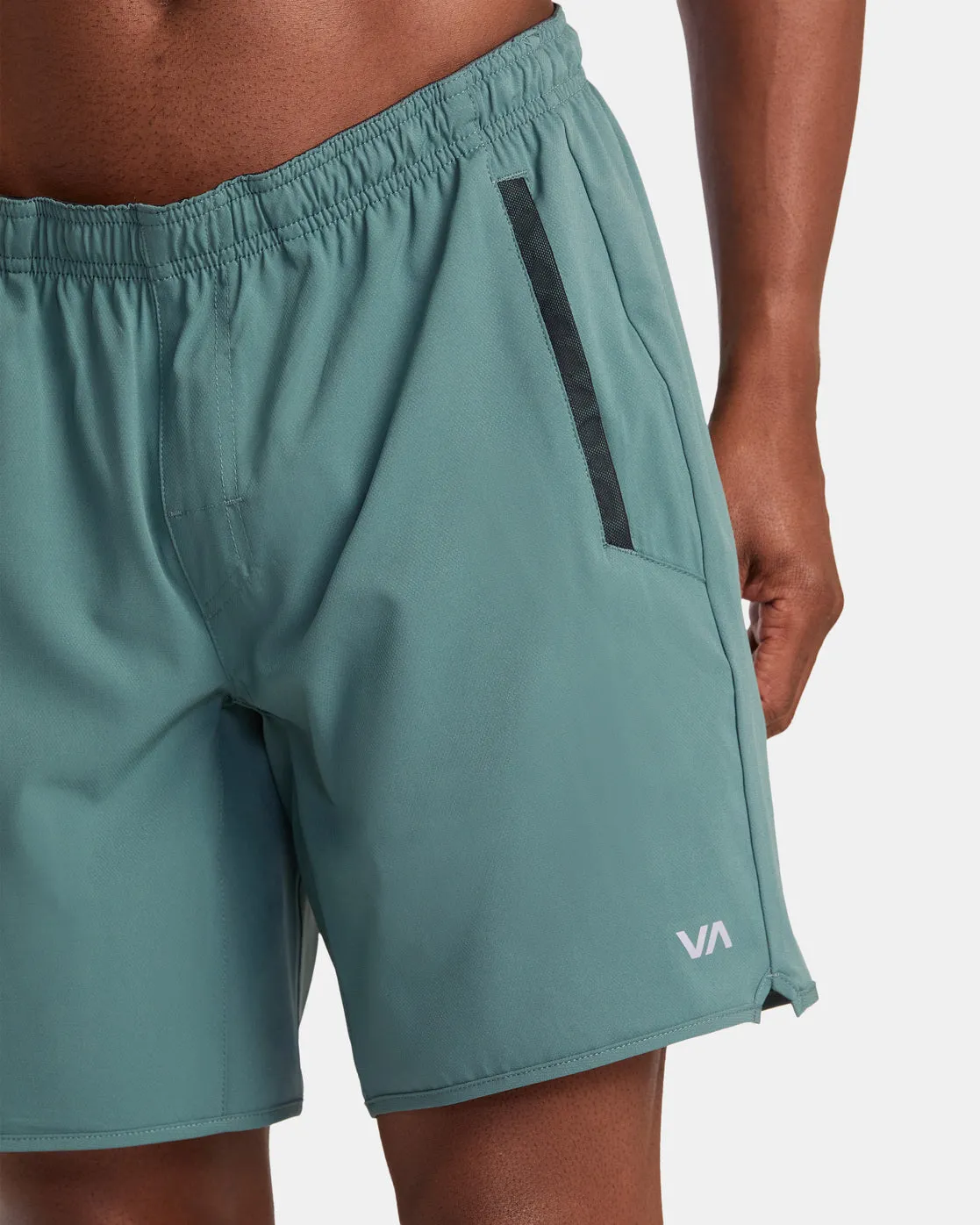 Yogger Stretch Elastic Waist Shorts 17" - Pine Grey