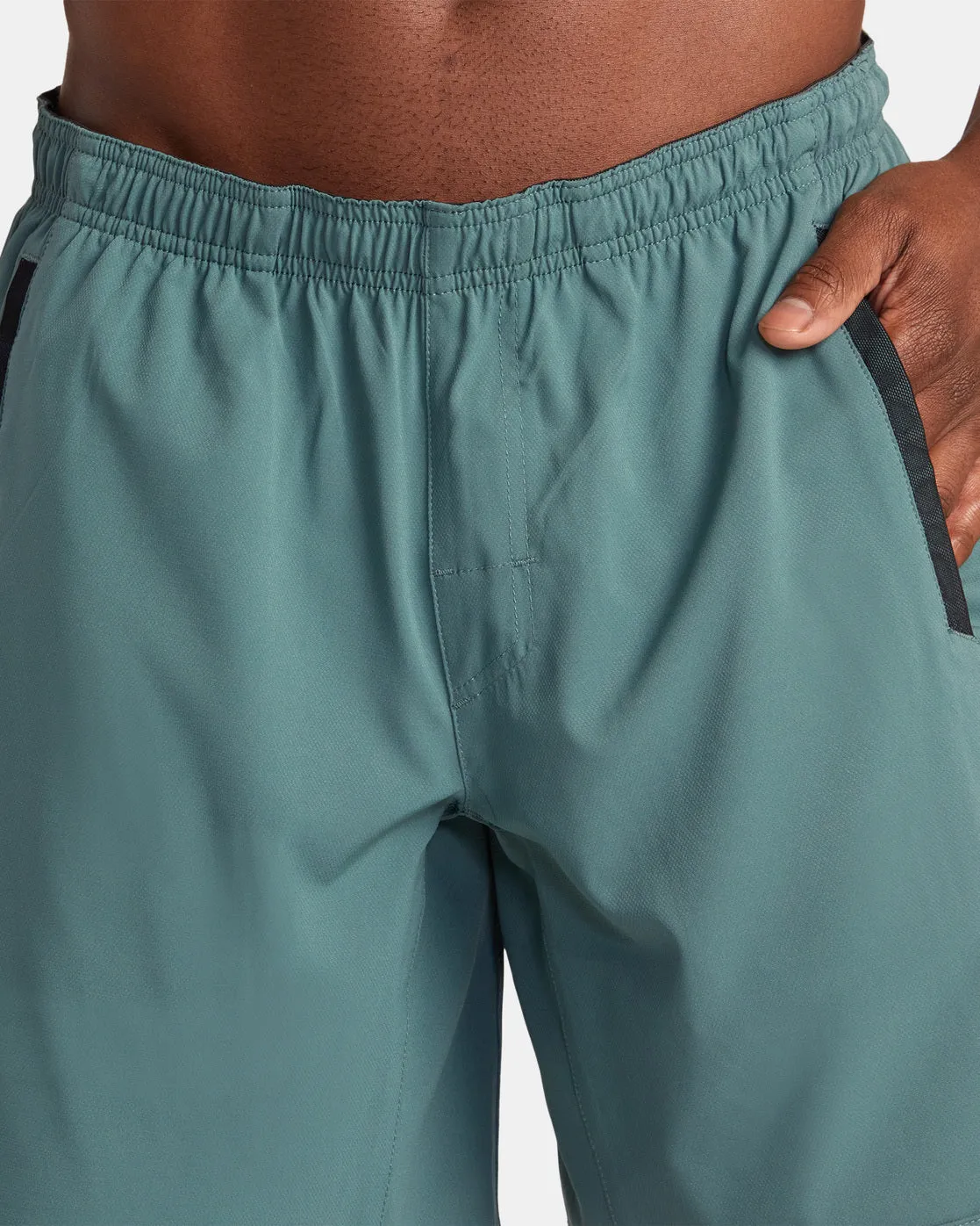 Yogger Stretch Elastic Waist Shorts 17" - Pine Grey