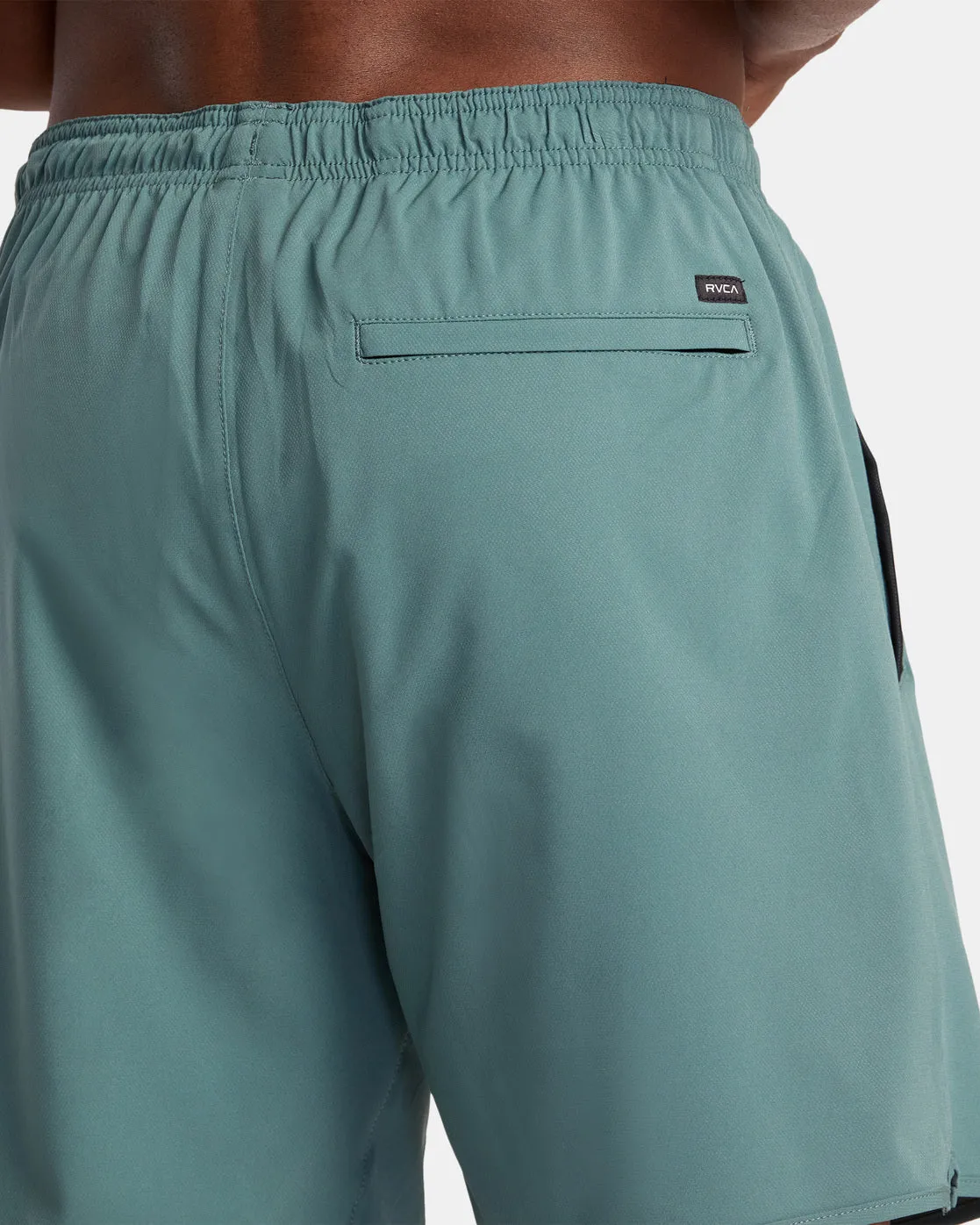 Yogger Stretch Elastic Waist Shorts 17" - Pine Grey