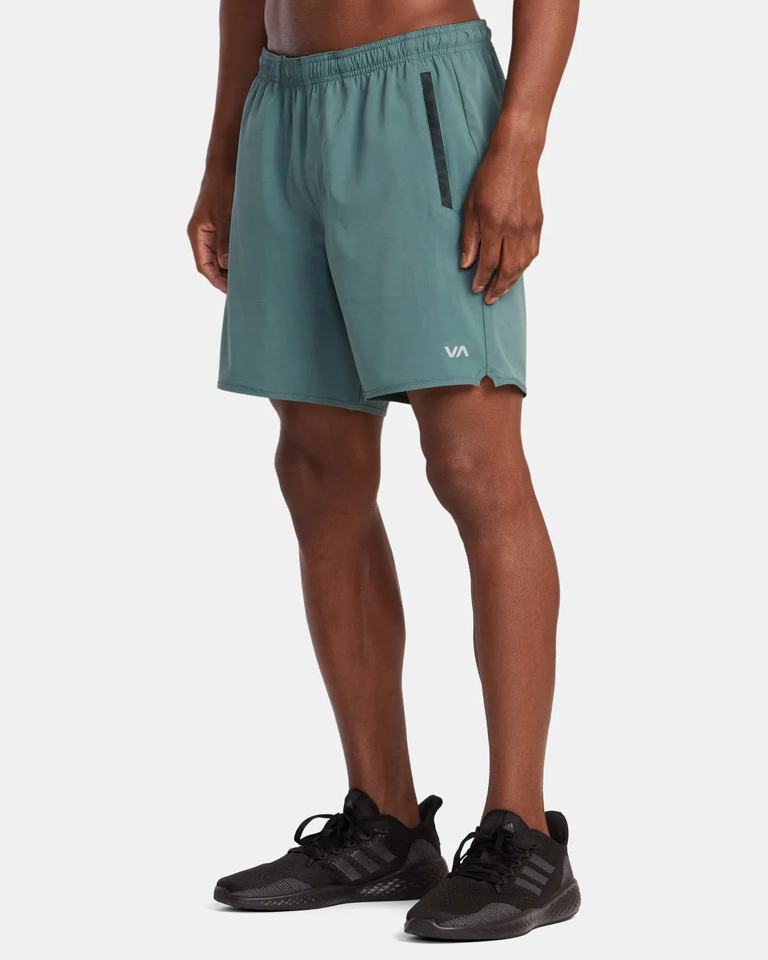 Yogger Stretch Elastic Waist Shorts 17" - Pine Grey